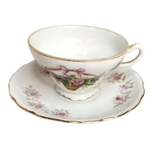Floral Fine Bone China Teacup & Saucer Set of 2 - Picture 4 of 11